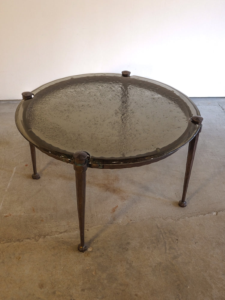 Cast Glass Circular Coffee Table
