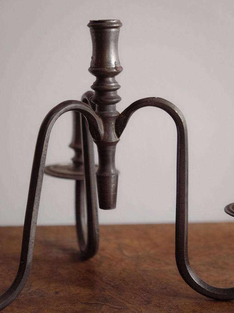 Large Pewter Candelabra