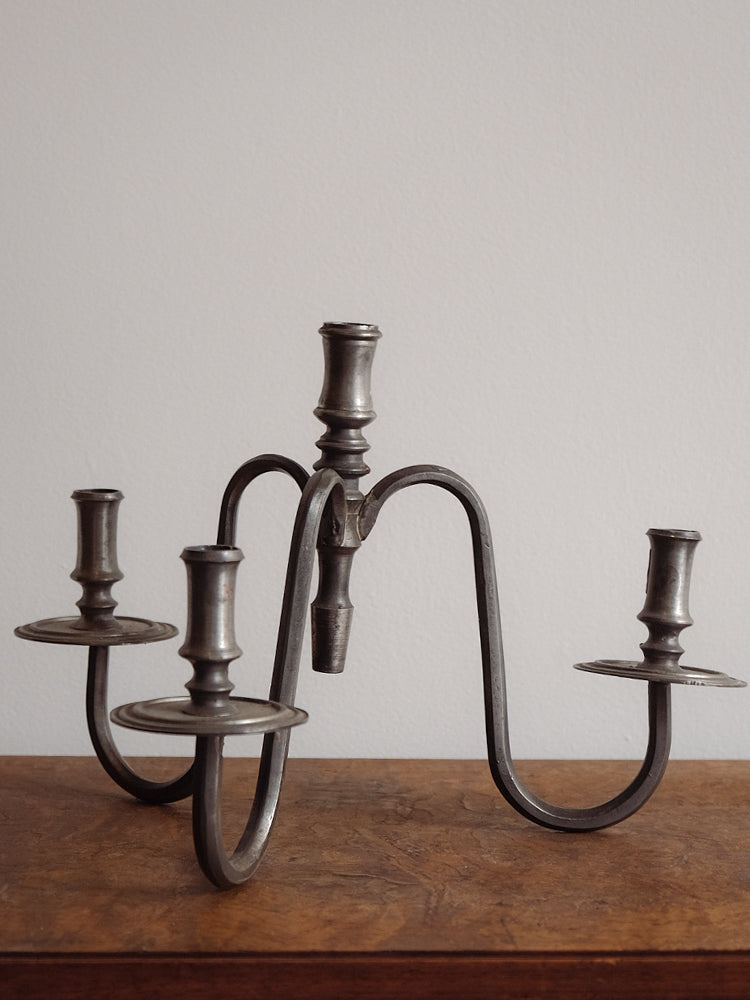 Large French Iron Forged Candelabra