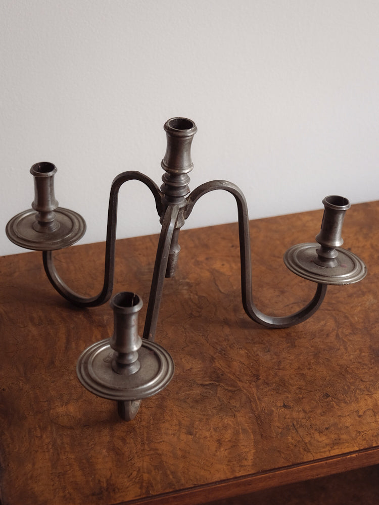 Large French Iron Forged Candelabra