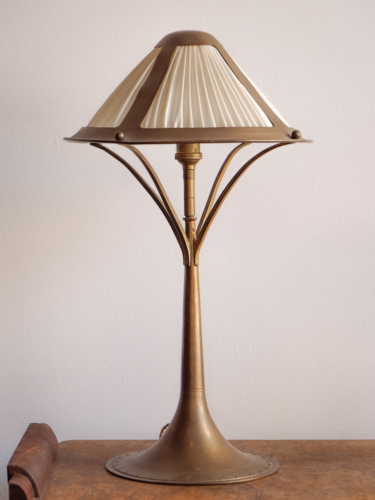 Brass and Fabric Table Lamp