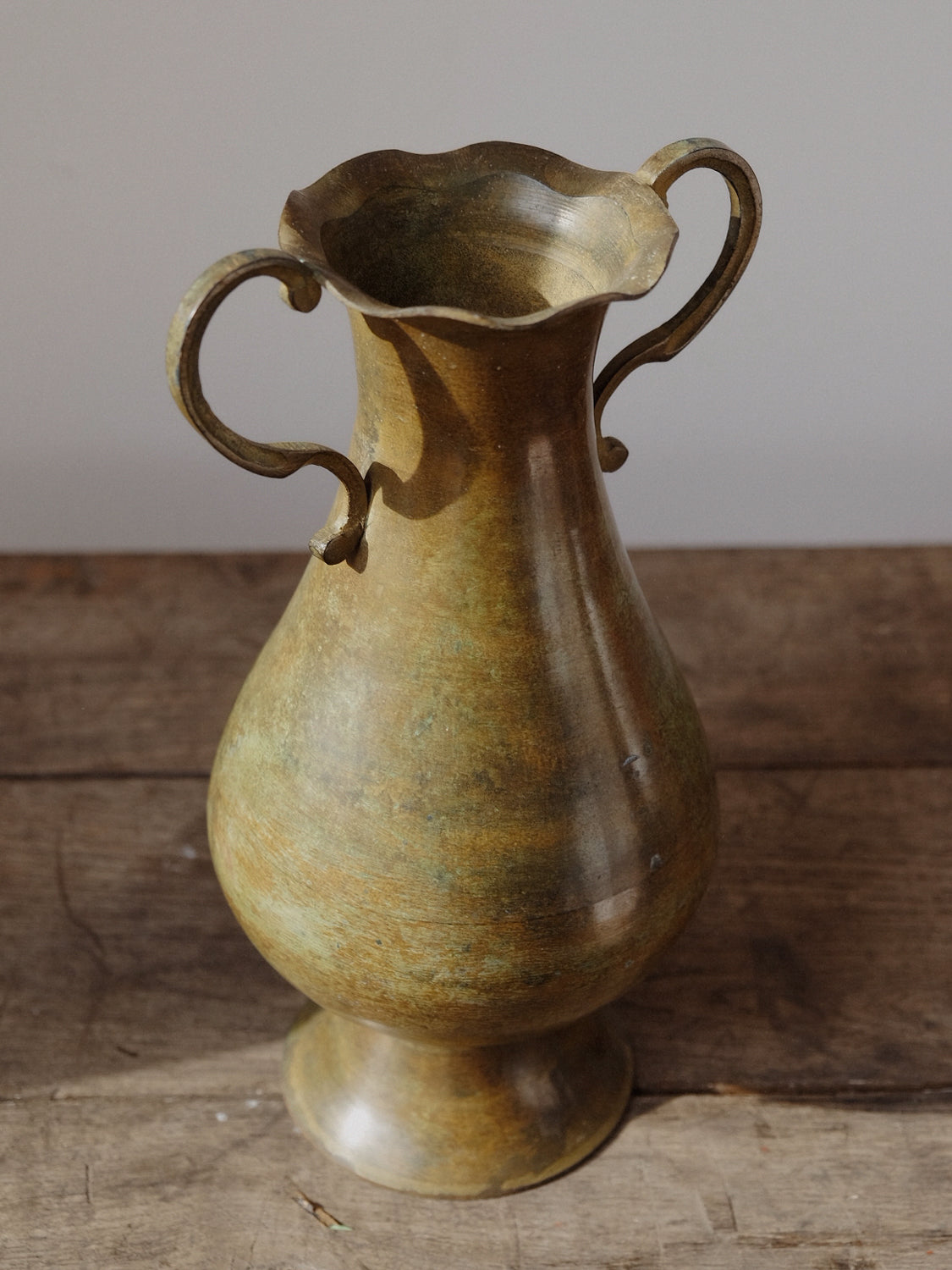 Double Handled Brass Vase