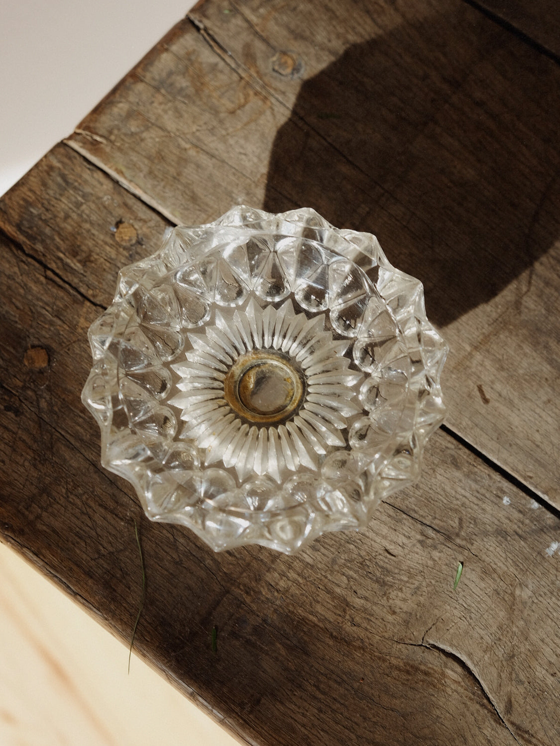 Brass Footed Glass Ashtray