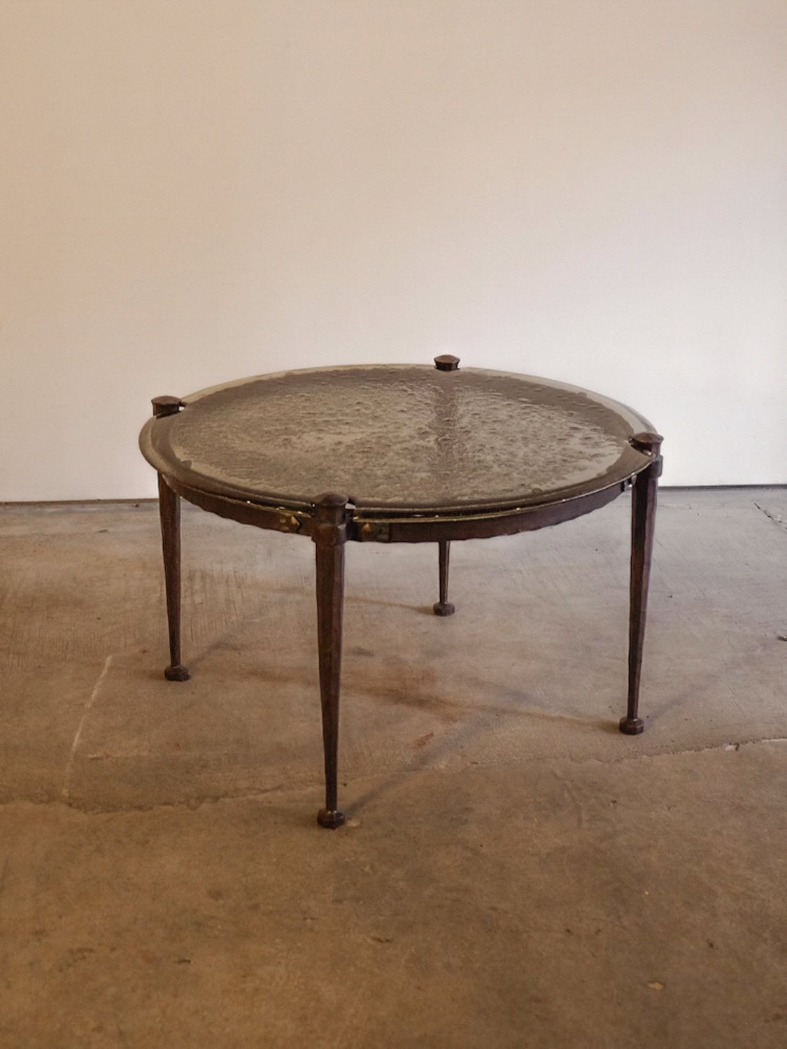 Cast Glass Circular Coffee Table