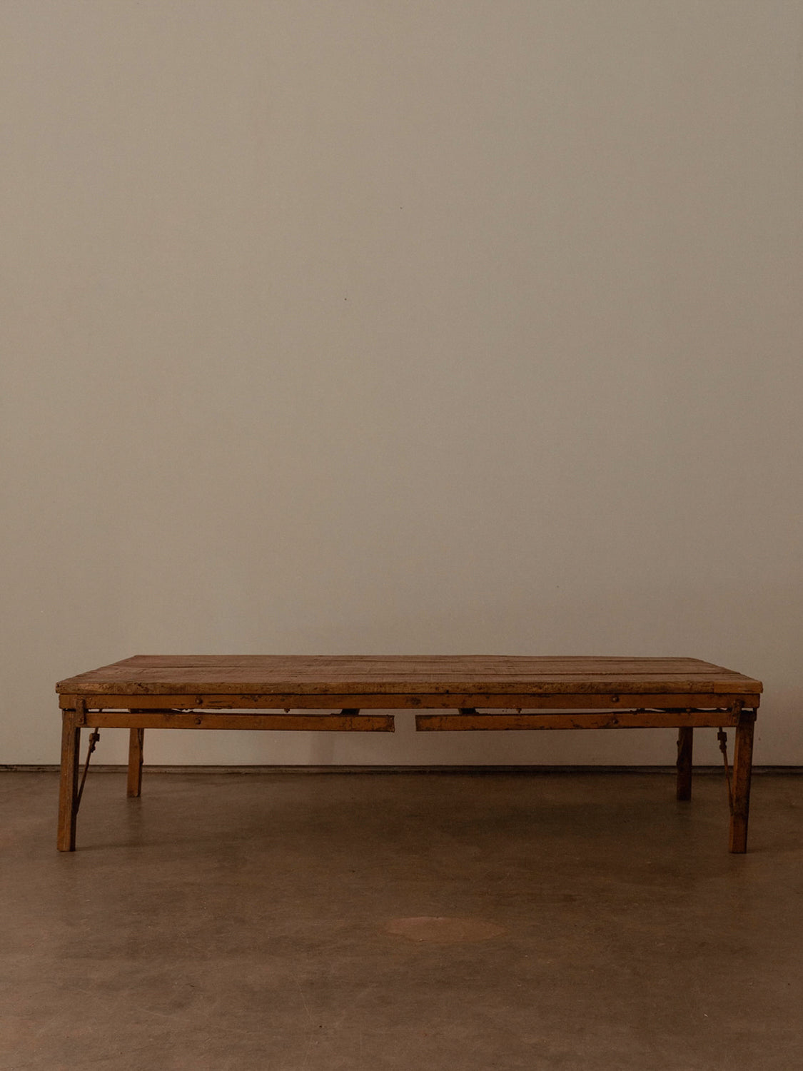 Dual Height Wood and Metal Table