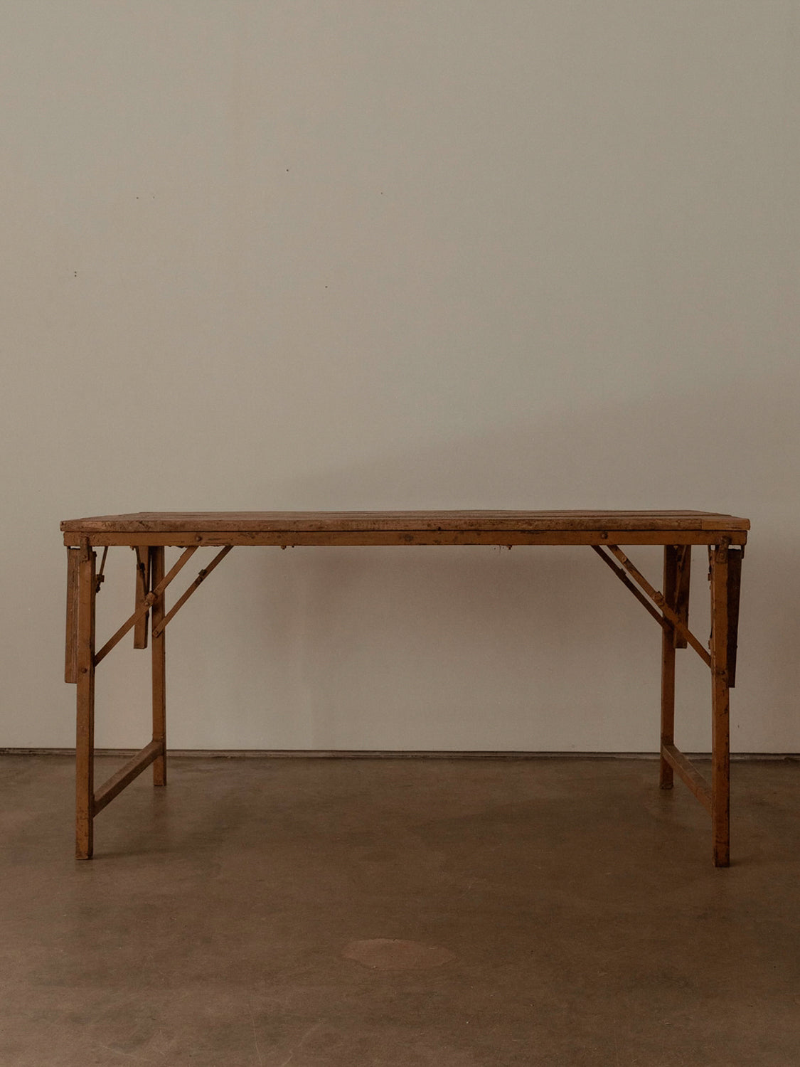 Dual Height Wood and Metal Table