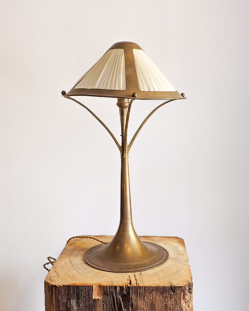 Brass and Fabric Table Lamp