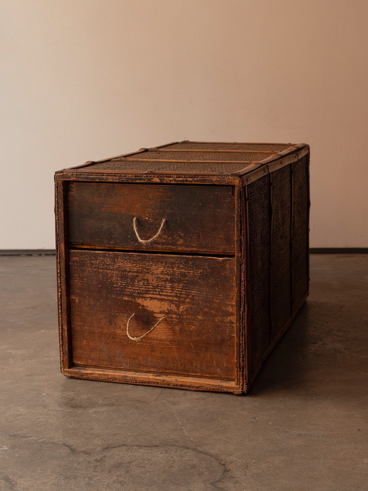 Japanese Chest with Rattan Detailing