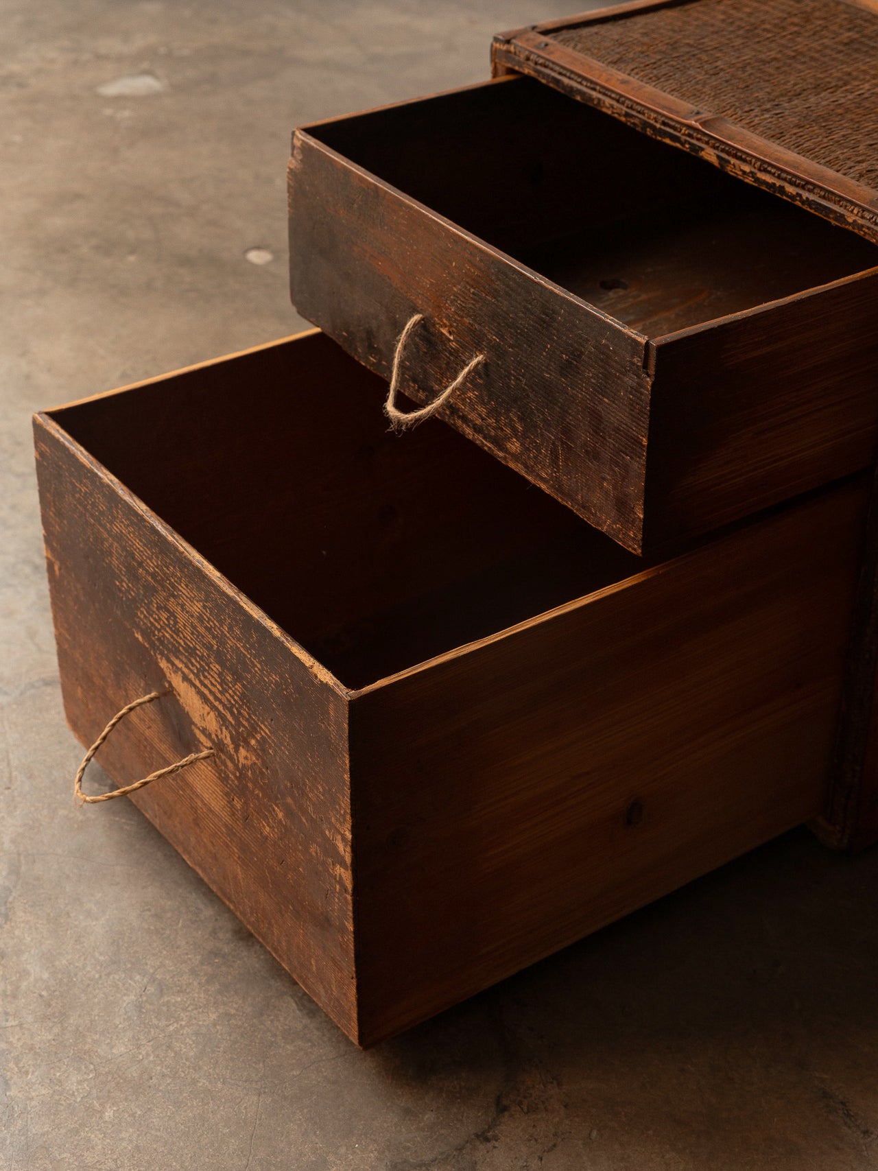 Japanese Chest with Rattan Detailing