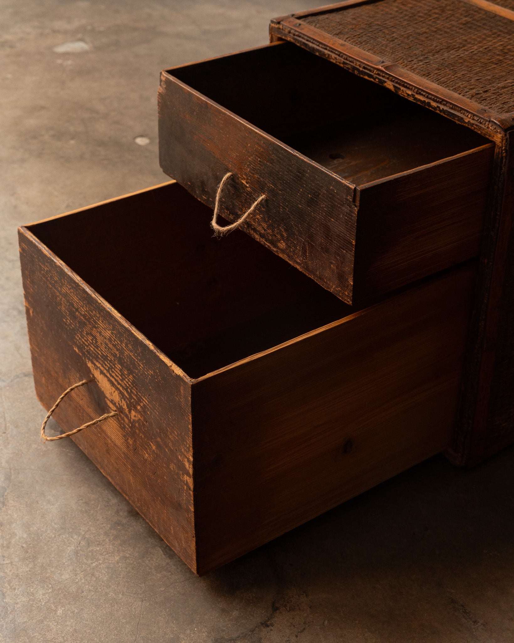 Japanese Chest with Rattan Detailing