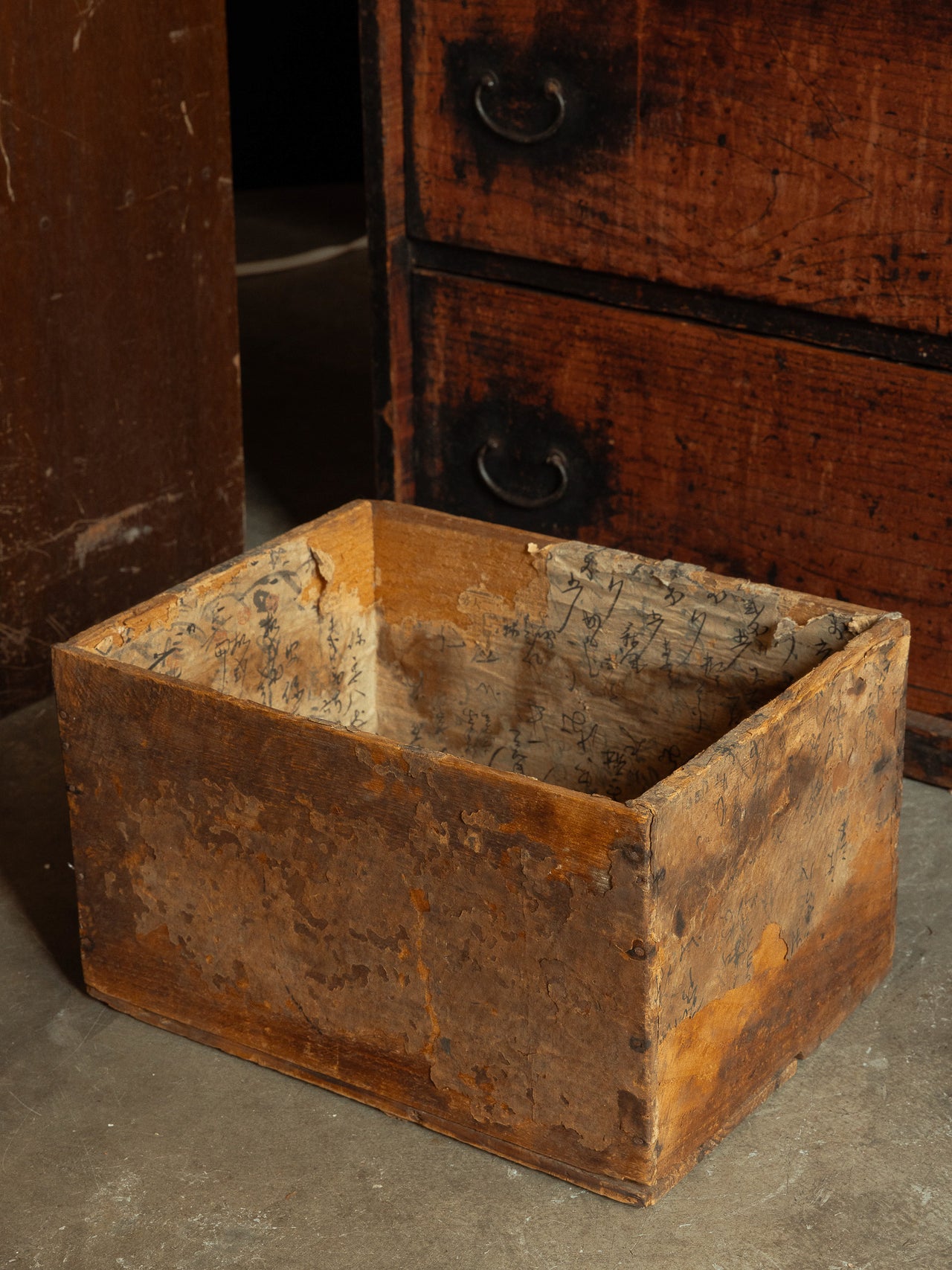 Antique Japanese Box scripture