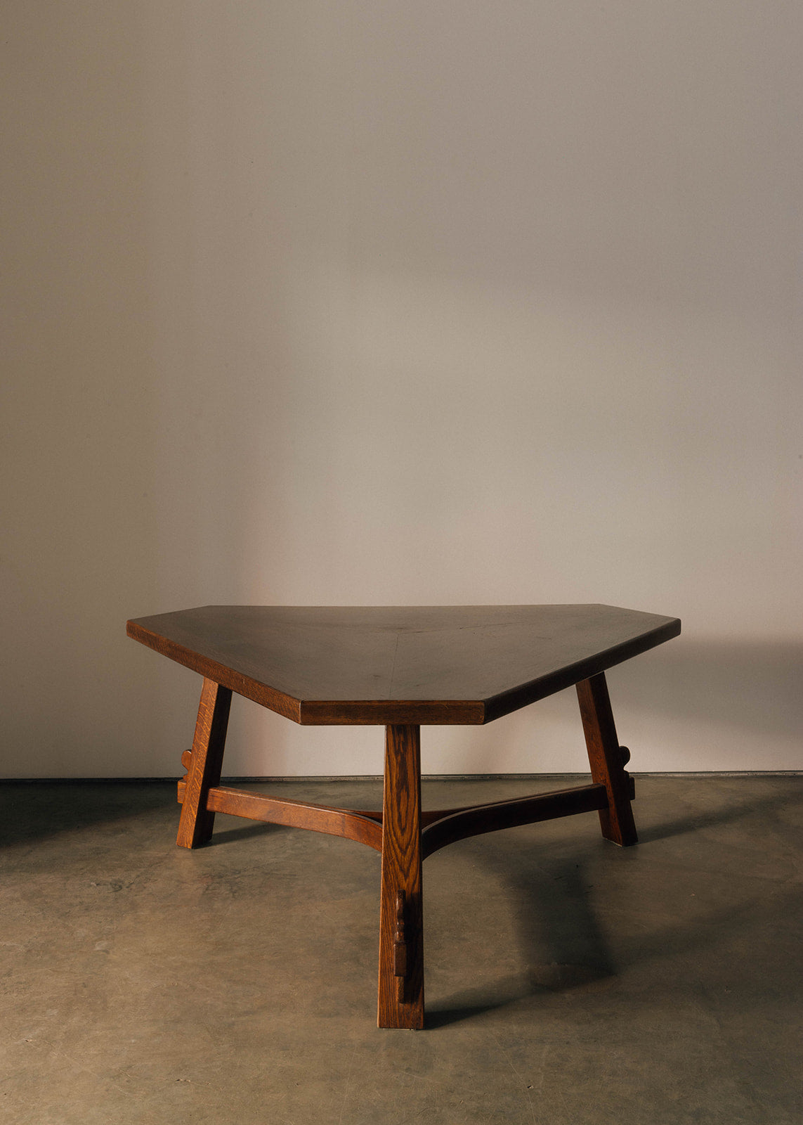 Triangular Wood Table