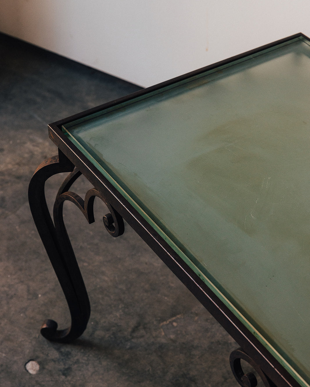 Iron and Glass Accent Table